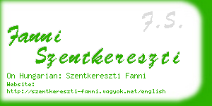 fanni szentkereszti business card